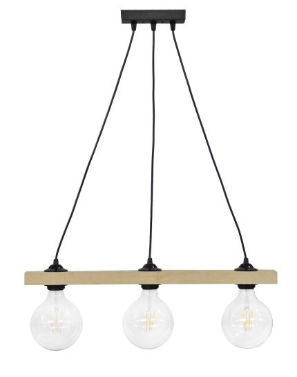 Ράγα μοντέρνο φωτιστικό Ε/27 RAGA 3L CABLE WOOD