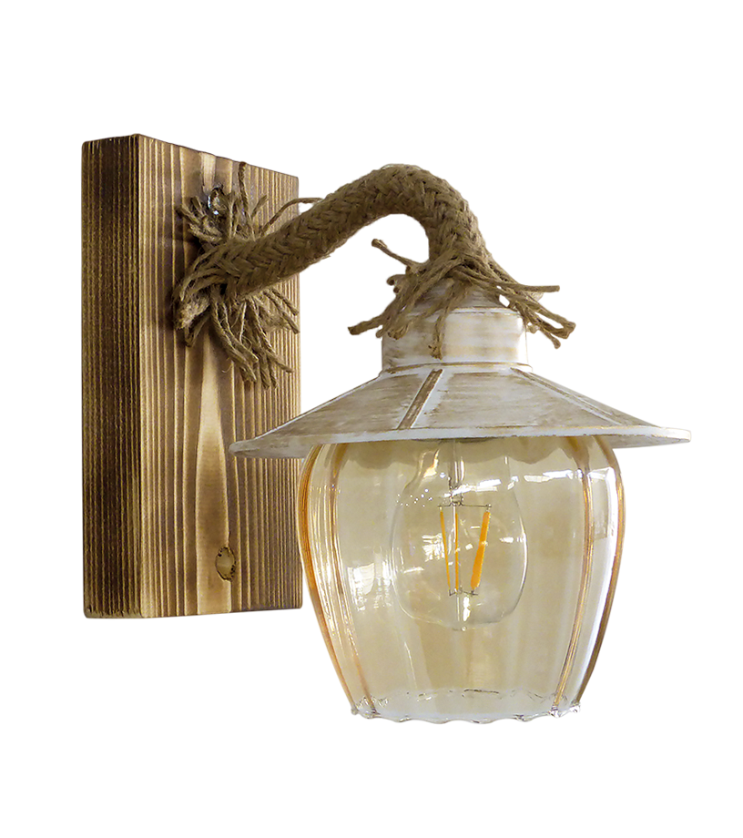 images Φωτιστικό τοίχου ROPE-WOOD R-710AP BR