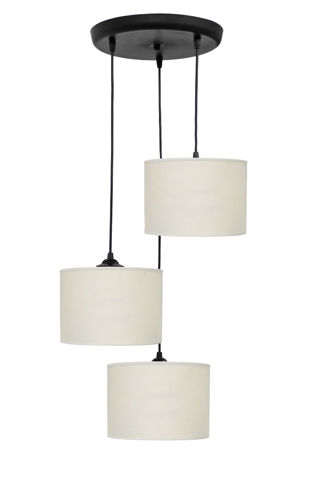 images Μοντέρνο φωτιστικό 3φωτο κύλινδρος ΑΜ- BL-GR PENDEL CREAM-WHITE