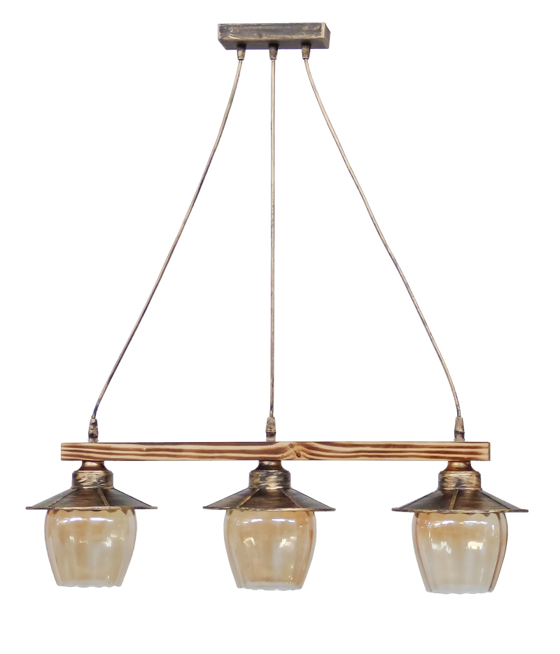 images Κρεμαστό φωτιστικό με γυαλιά μελί R-98CABLE RAGA 4/L BRONZE