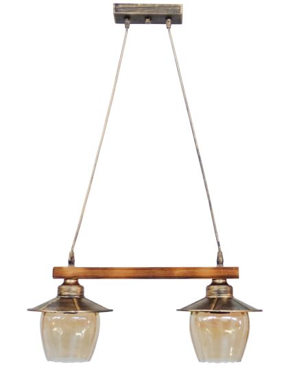 Κρεμαστό φωτιστικό με γυαλιά μελί R-98CABLE RAGA 2/L BRONZE