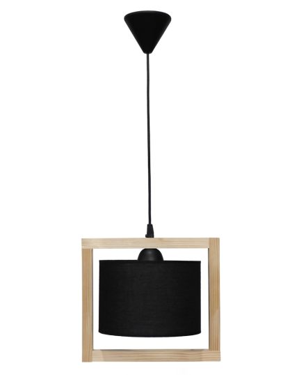 HKF-03 1L WOOD ΜΑΥΡΟ-NATURAL ΚΡΕΜΑΣΤΟ Ε/27 ΞΥΛΟ-ΑΜΠΑΖΟΥΡ