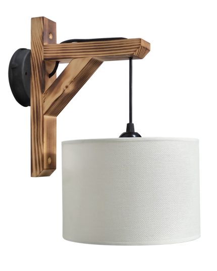 HKF-01AP  WOOD ΛΕΥΚΟ/ΚΡΕΜ-ΚΑΜΕΝΟ ΑΠΛΙΚΑ Ε/27 ΞΥΛΟ-ΑΜΠΑΖΟΥΡ