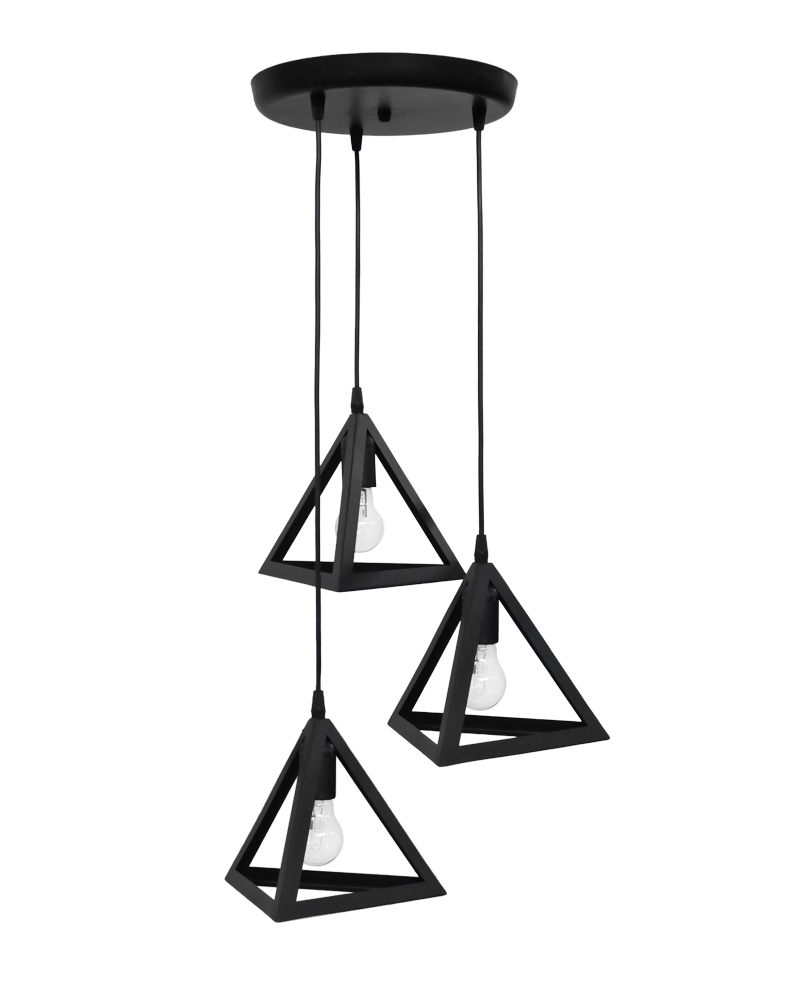 images GIZA/3 BLACK PENDEL 3L ΚΡΕΜΑΣΤΟ ΜΕΤΑΛΛΙΚΟ h80xΦ40