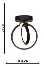 VENUS-20CE LED BLACK 24W ΦΩΤΙΣΤΙΚΟ LED
