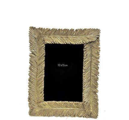 Φωτογραφοθήκη wing polyresin gold 10x15cm
