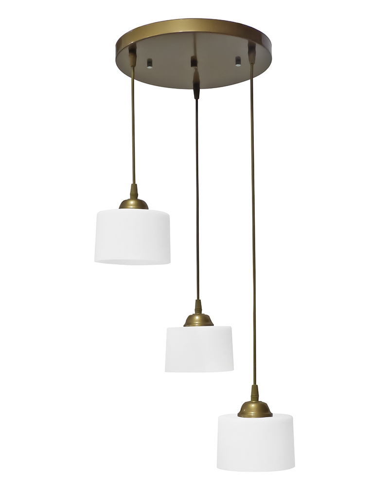 images DRUM/14 PENDEL 3/L WHITE-GOLD ΚΡΕΜΑΣΤΟ